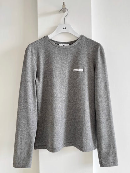 Gray long sleeve cotton T-shirt