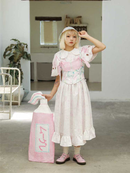 Puff sleeve princess dress