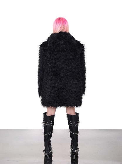 Cat Ear Demon Hooded Punk Fur Jacket