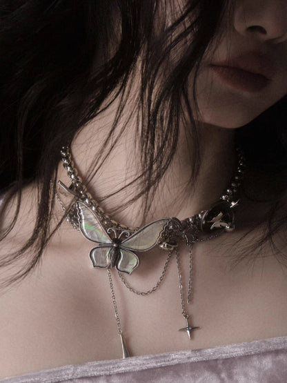 Retro butterfly chain necklace