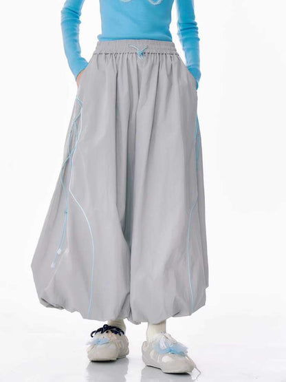 Retro high waist long skirt