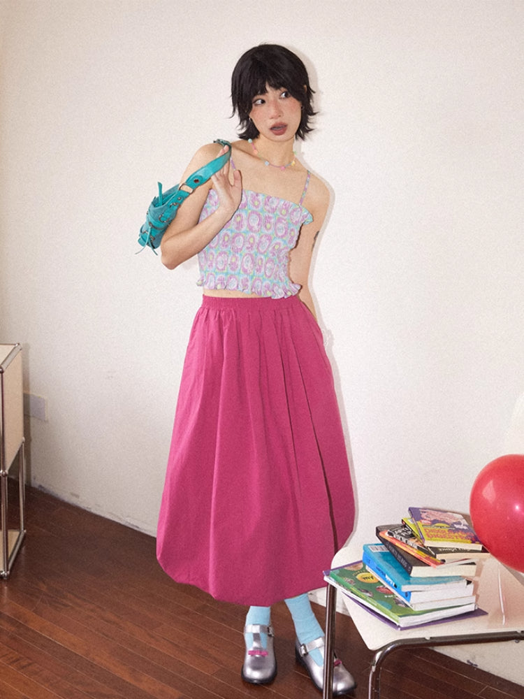 4 Color Bud Long Skirt