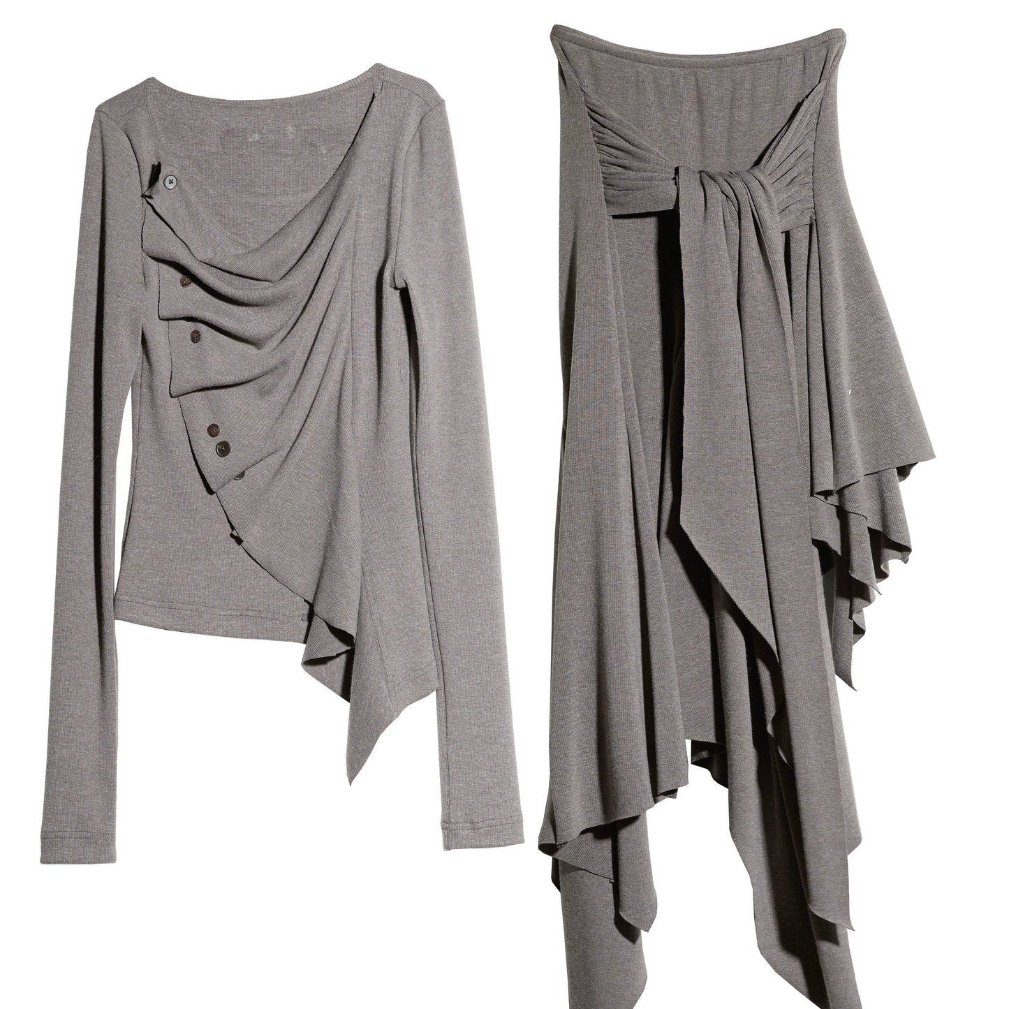 Classical Pleated Distressed Skirt Set-Up