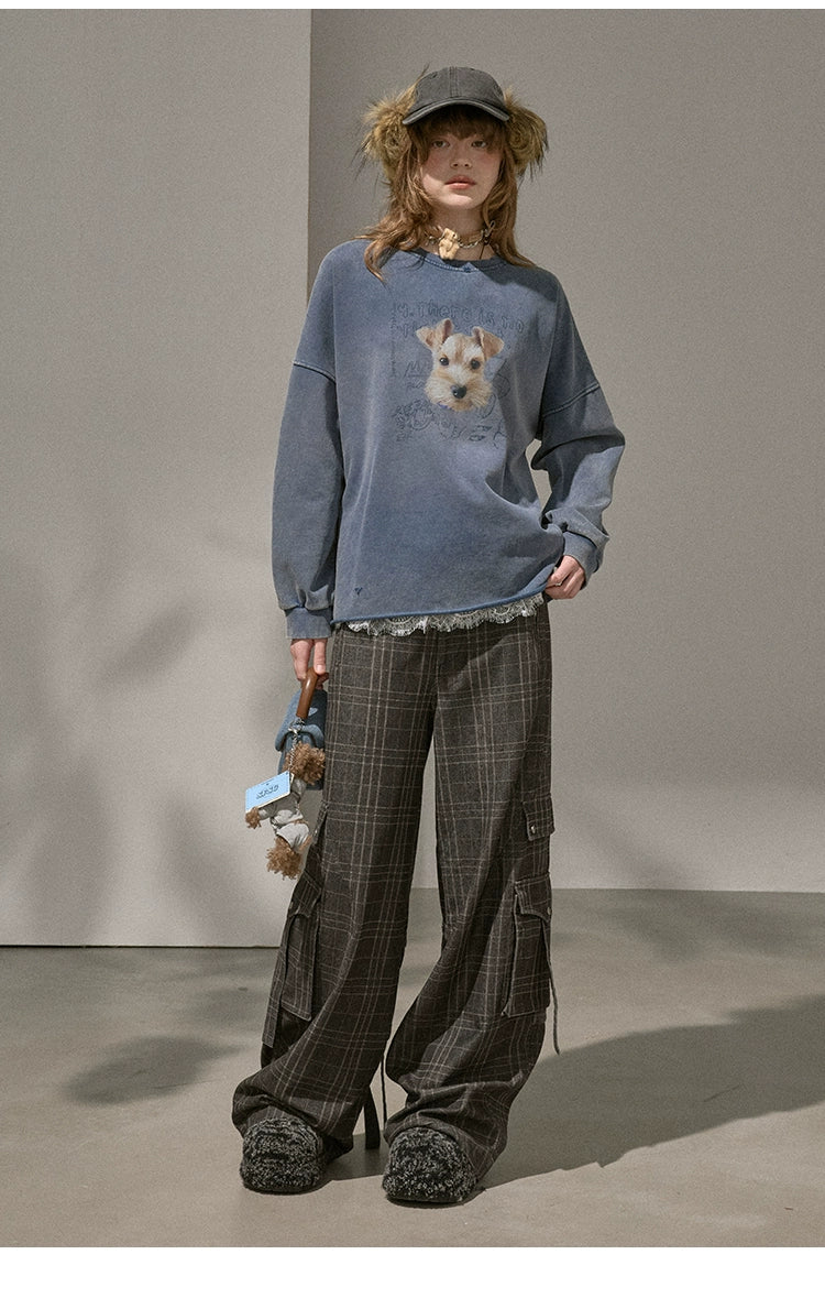 Retro Mottled Graphic Sweatshirt