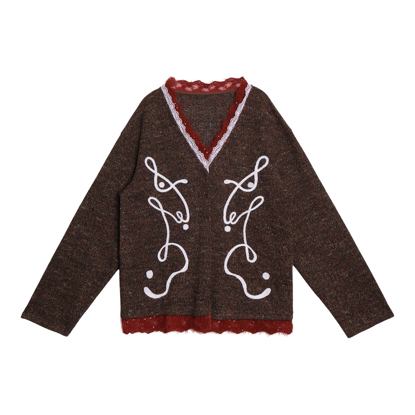 Retro Lace Knitted Cardigan