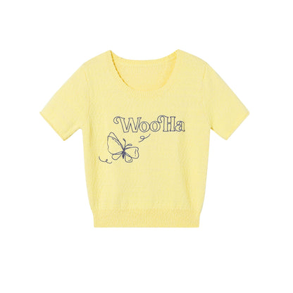 Logo Embroidered Short-Sleeved Top