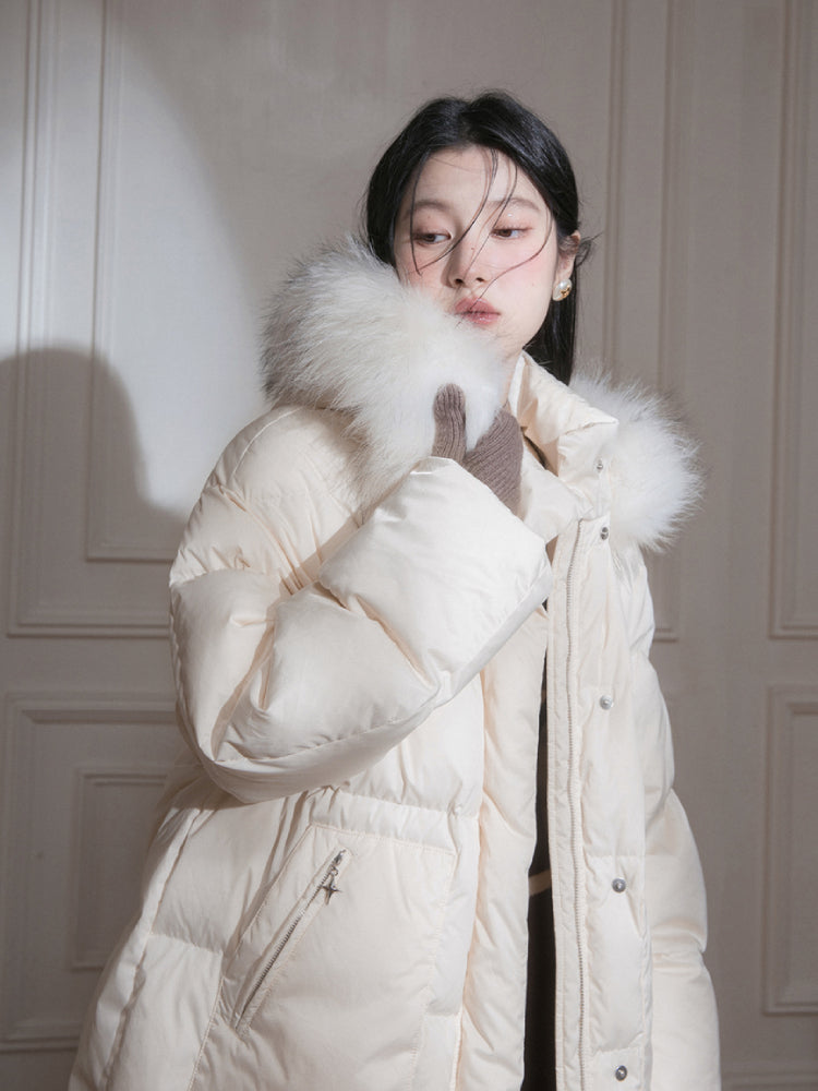 Fur collar down jacket