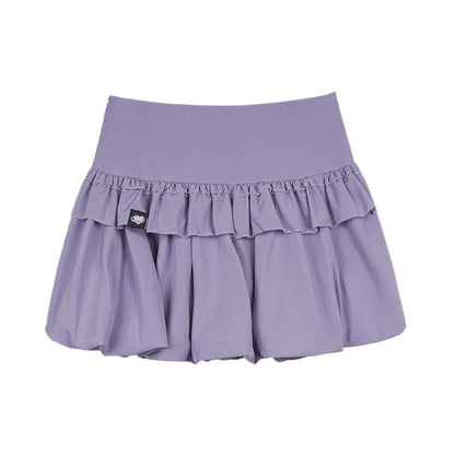 Playful Purple Puffy Short Skirt