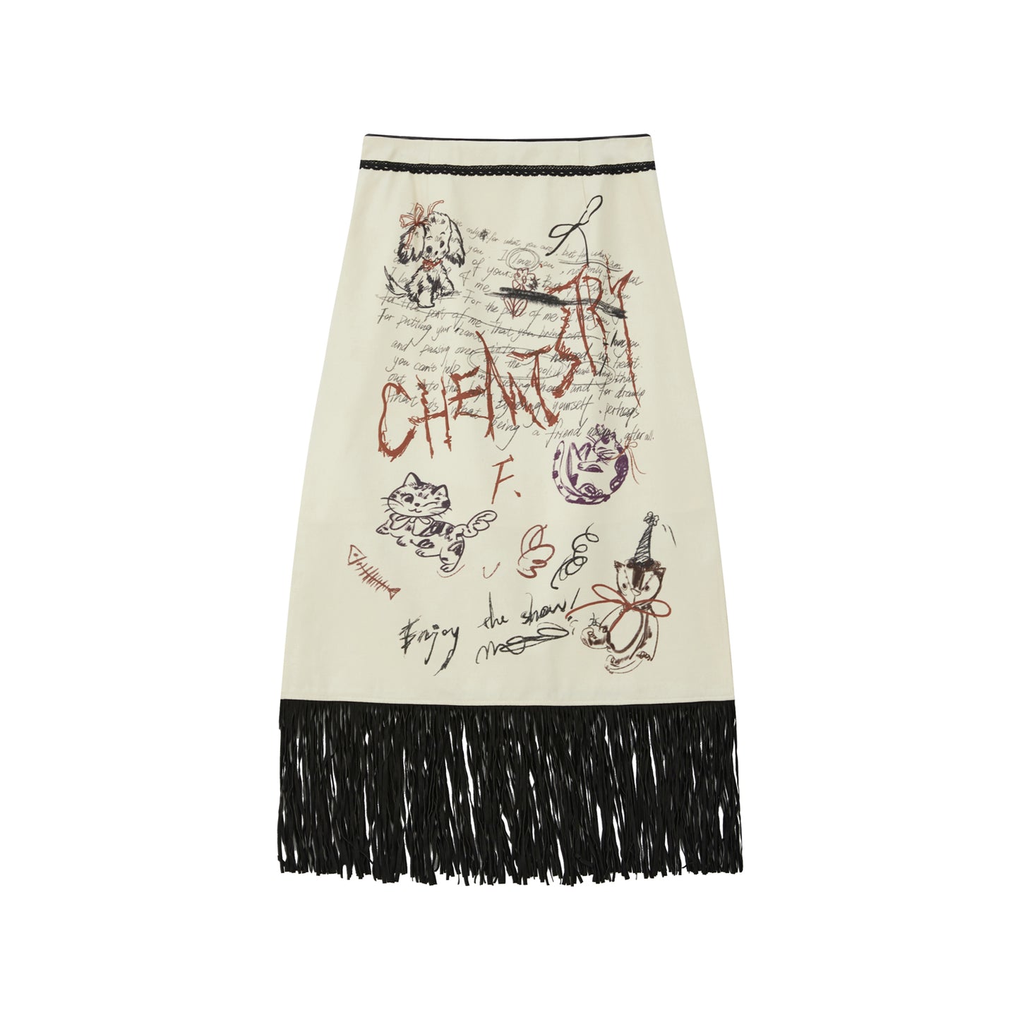 Opera Genbu Lace Print Skirt