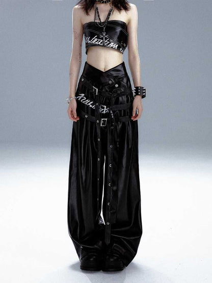 High waist punk pants