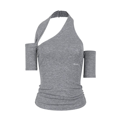 Twisted Halterneck Short Sleeve T-Shirt