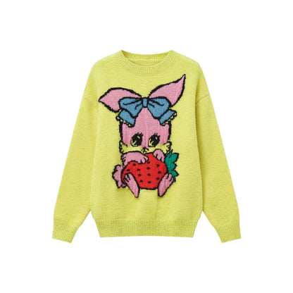 Peach Heart Animal Sweater