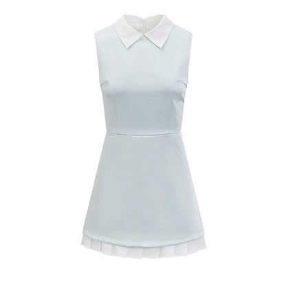 Mint Satin Pleated Dress