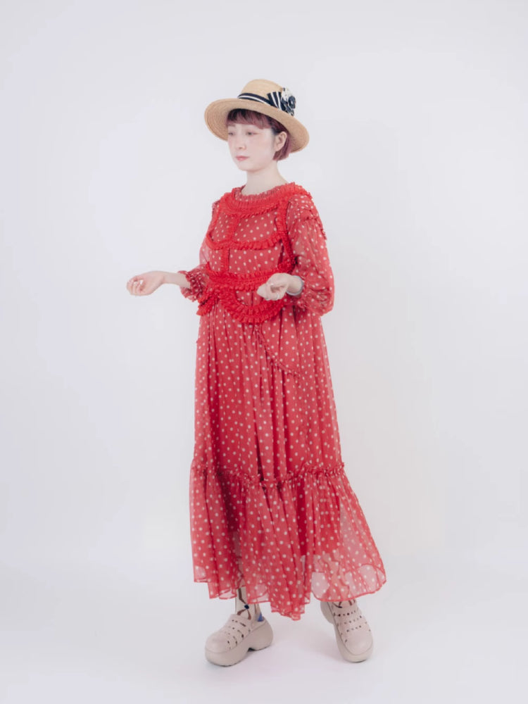 Vintage style dot chiffon dress