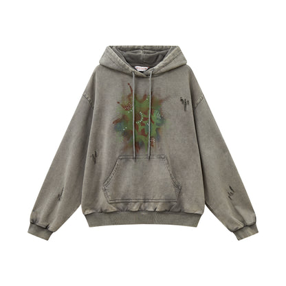 Low Tide Mark Print Hooded Top