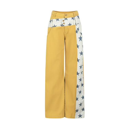 Star Stitching Straight Pants