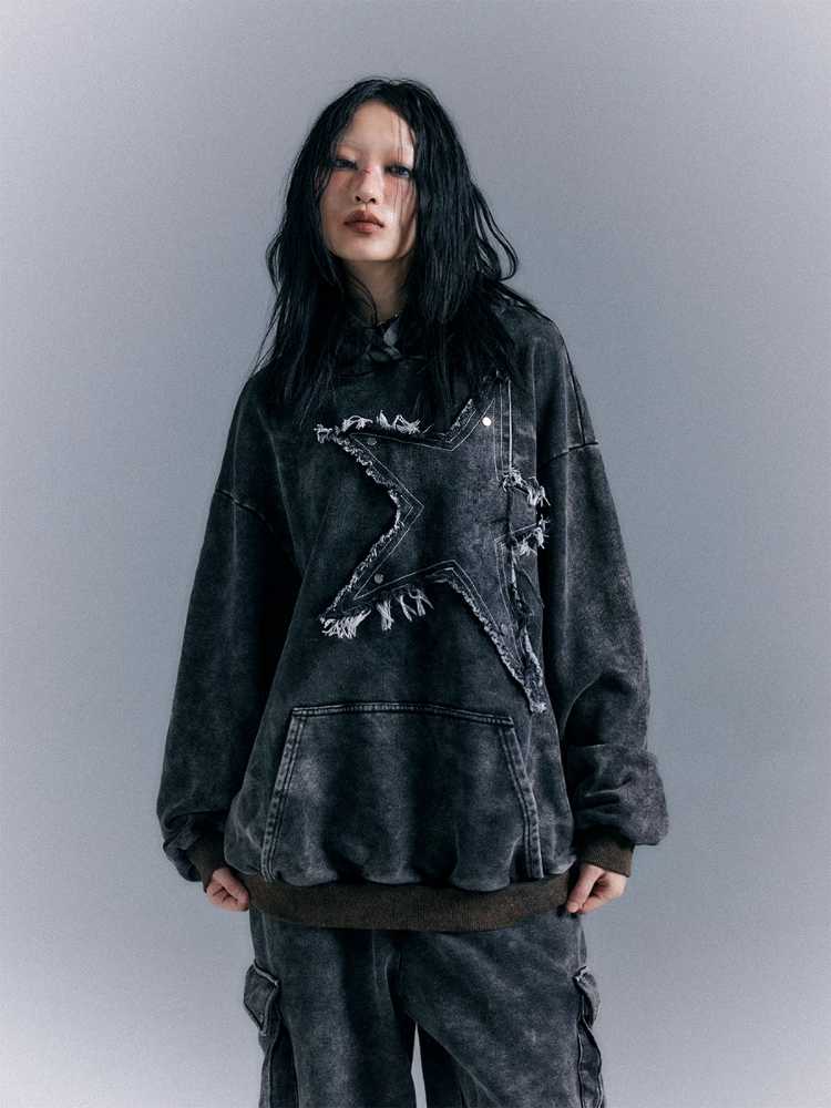 Hooded star loose hoodie