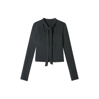 Dark Gray Knitted Top