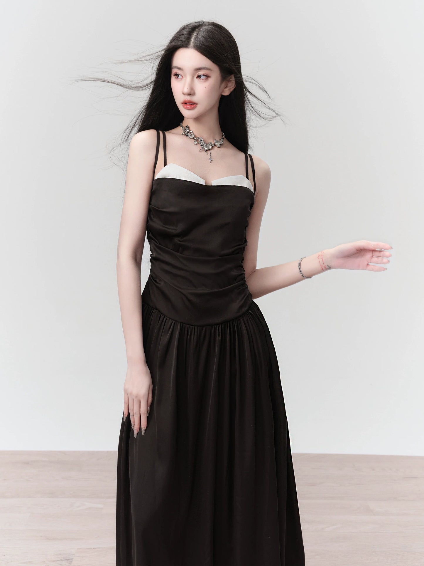 French Black Slip Dress