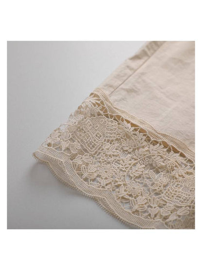 Antique lace cotton shorts