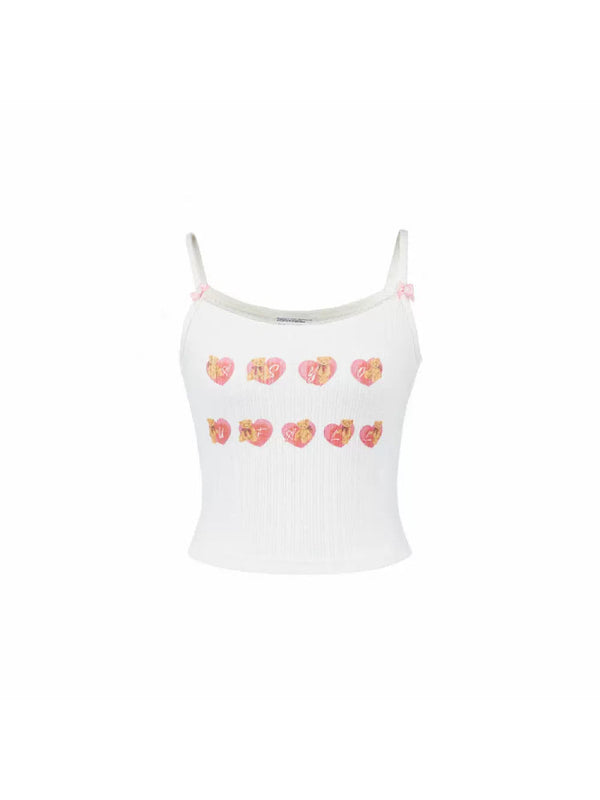 Slim short white camisole