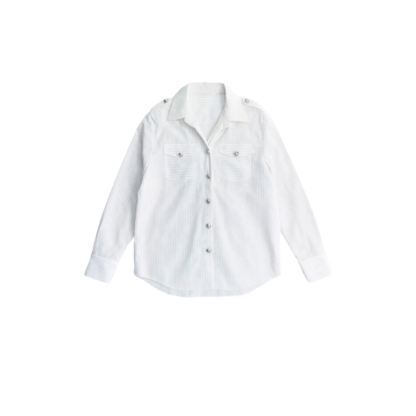 Striped Intellectual Elegance Shirt Two-Piece Set-Up