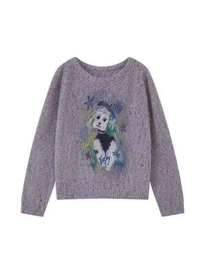 Dog print sweater