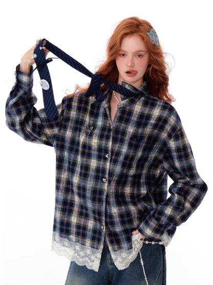 Plaid loose shirt