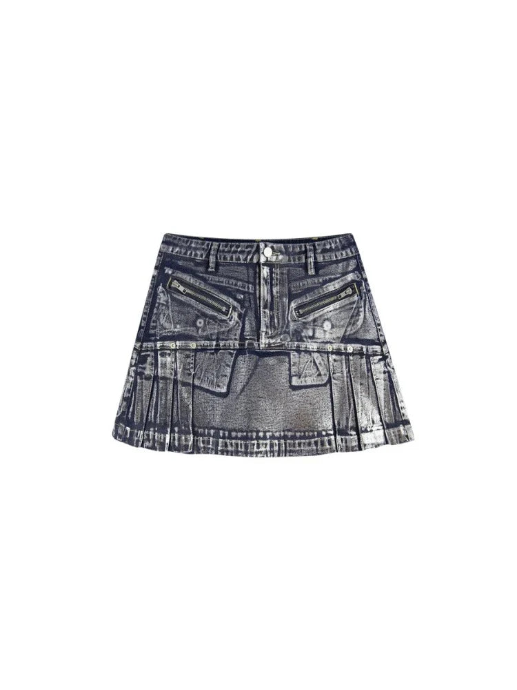 A-line denim skirt