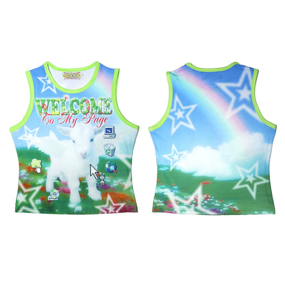 Amerikanisches Y2K-Tanktop mit Print