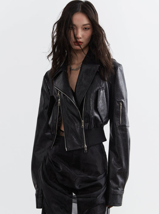 Ultra Cropped Biker Short Jacket