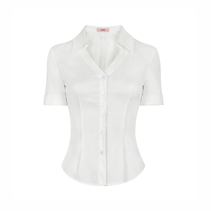 Waist-Slimming V-Neck Blouse