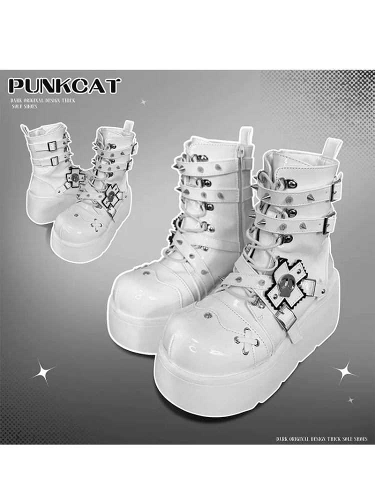 Punk style platform boots