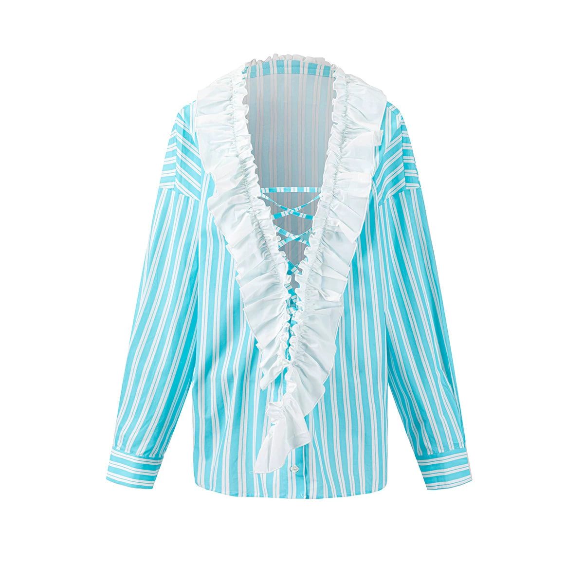 Sea Salt Blue Striped Shirt Set-Up