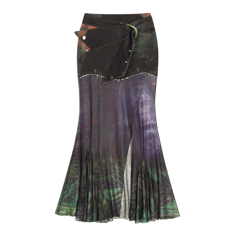 Aurora Mesh Mermaid Tail Skirt