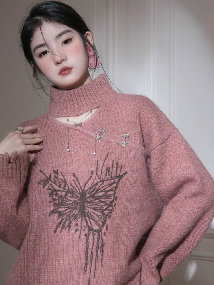 Chinese style wool sweater