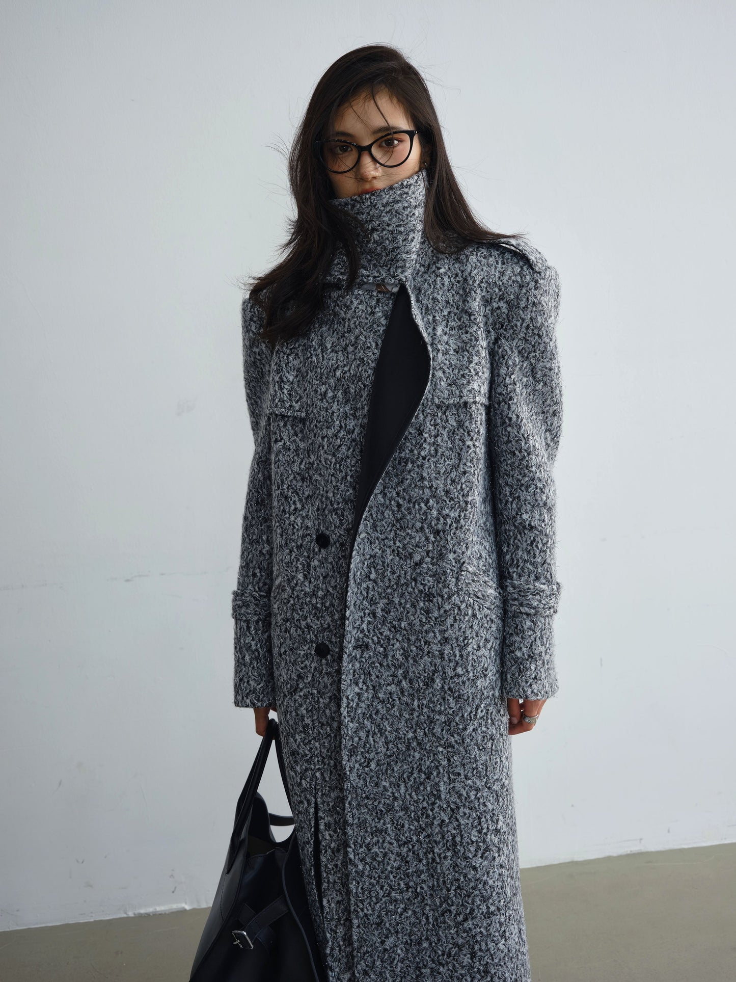 Retro woolen long coat