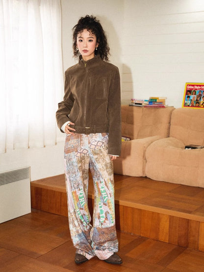 Printed casual pants