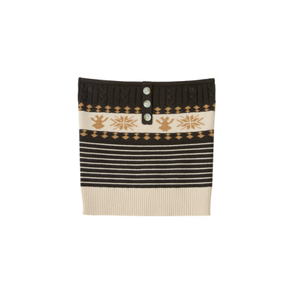 Cropped Knit Cam Shoulder Cardigan Set-Up