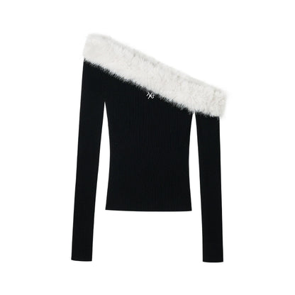 Fur Collar Knit Sweater