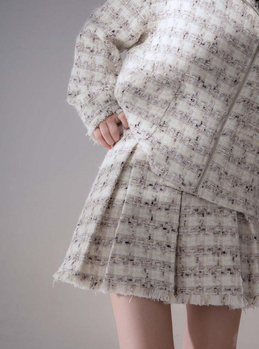 Small fragrant coat with skirt set