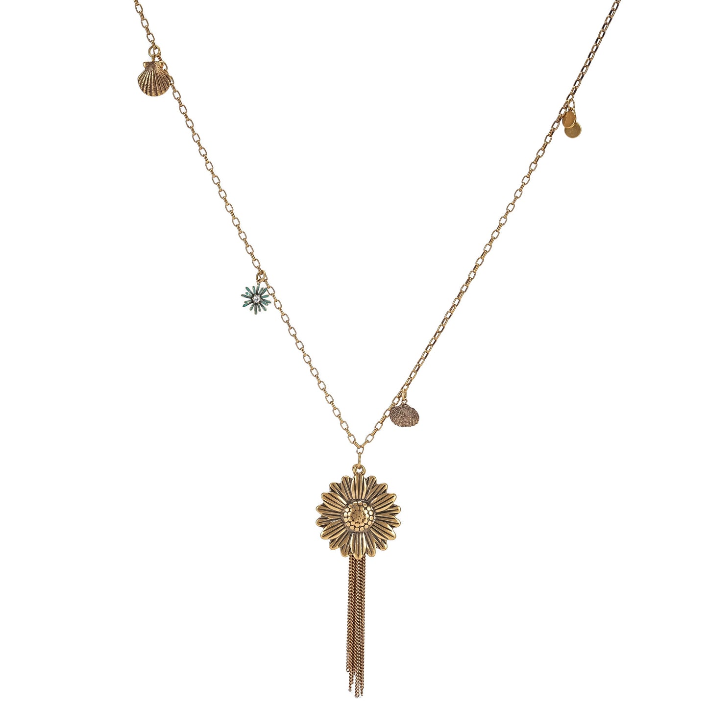Vintage Gold-Plated Sunflower Necklace