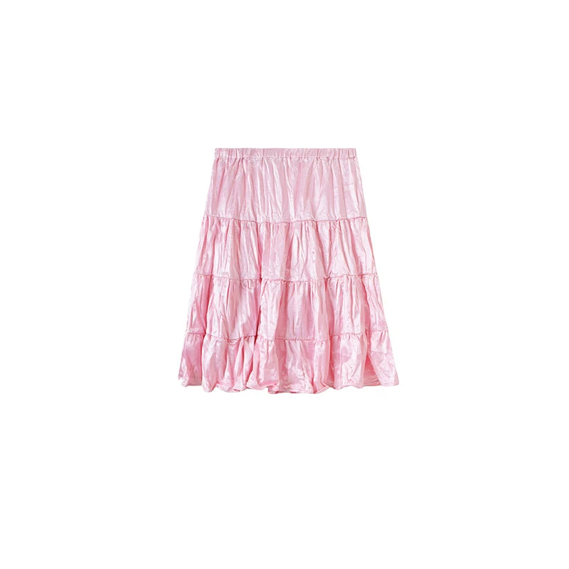 Sparkling Pearlescent Satin Skirt