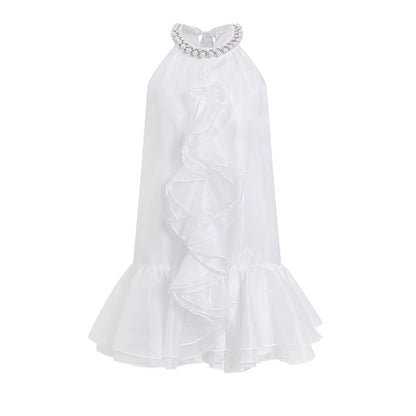 Ethereal Pearl Organza Dress