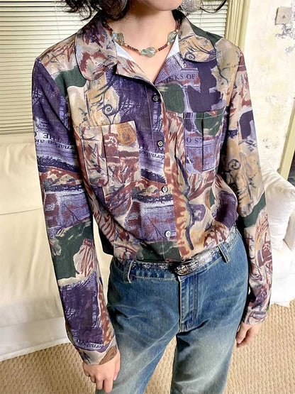 Printed casual loose shirt