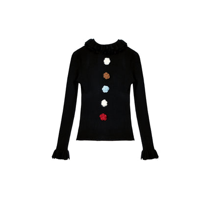 Velvet Floral Knit Top