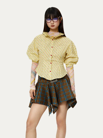 Striped retro short shirt