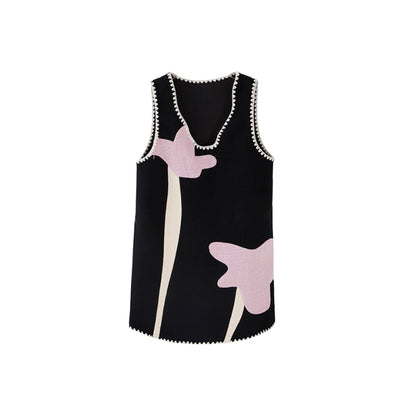 Sweet Iris Circle Wool Vest Dress