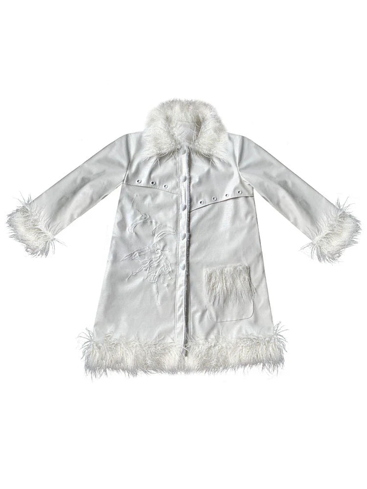 Original crocodile pattern fur coat