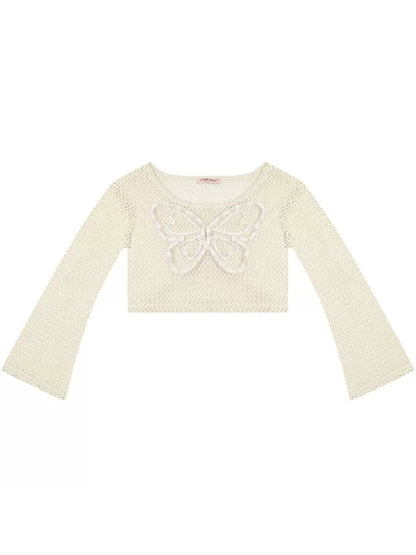 Butterfly short long sleeve knit